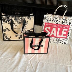Victoria's Secret Pink and Black Striped Tote